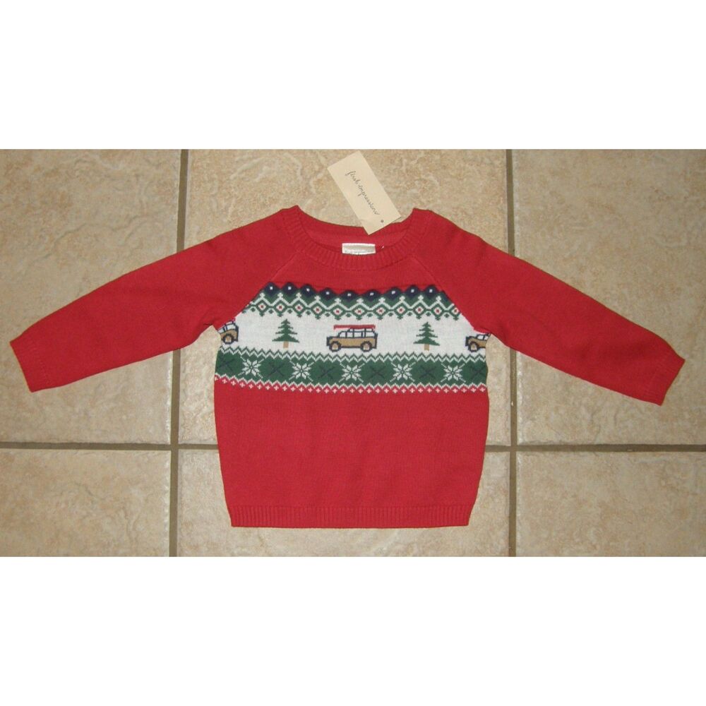 NEW Boys Sz 6-9 Months Christmas Holiday Lightweight Sweater FIRST IMPRESSIONS